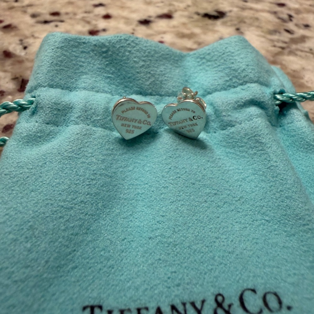 Tiffany & Co. Silver Heart Stud Earrings